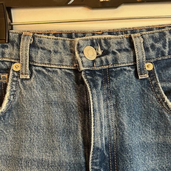 Zara Wide Leg Jeans with Raw Hem - Picture 3 of 5